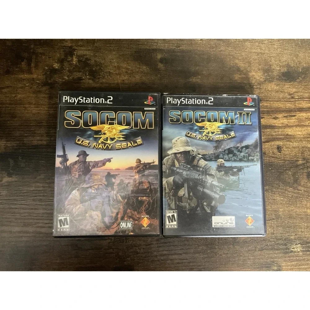 PS2 Socom US Navy Seals Bundle Socom, Socom II Sony PS2 Tested